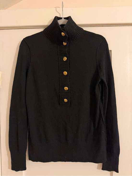 Tory Burch Other - Tory Burch Black Turtleneck Sweater with Gold Buttons